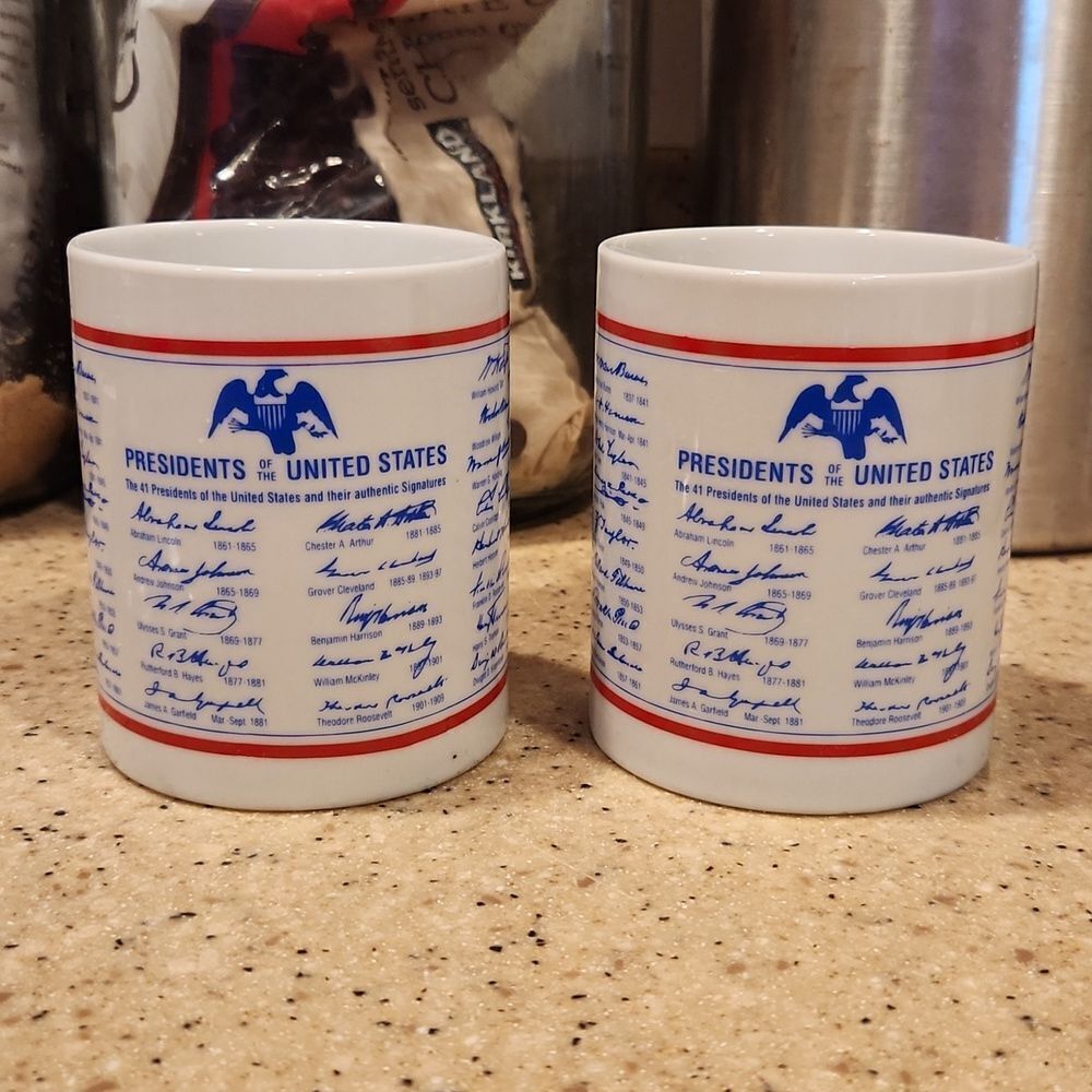 President's of the United States Coffee Cup Set of 2